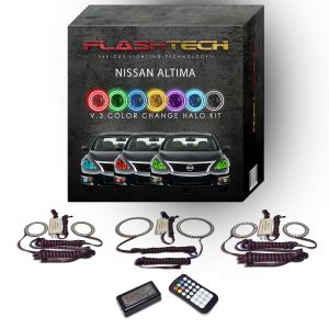 Nissan Altima Sedan V.3 Fusion Color Change Headlight & LED Halo Fog Light Kit 2013-2015 V.3 Fusion Color Change LED Halo Headlight and Fog light Kit with Colorfuse RF Remote