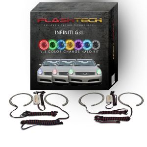 Infiniti G35 Sedan V.3 Fusion Color Change LED Halo Headlight Kit 2005-2006