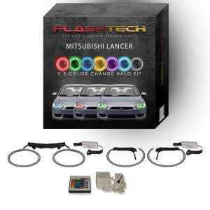 Mitsubishi Lancer 2008-2016 V.3 Fusion Color Change LED Halo Headlight Kit with IR Remote