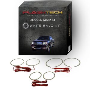 Lincoln Mark LT White Headlight & LED Halo Fog Light Kit 2006-2008