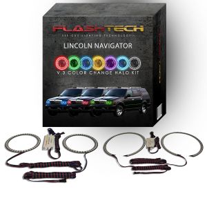 Lincoln Navigator V.3 Fusion Color Change LED Halo Headlight Kit 1998-2002