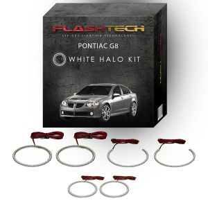 Pontiac G8 White Headlight & LED Halo Fog Light Kit 2008-2009