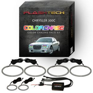 Chrysler 300c ColorChase Headlight & LED Halo Fog Light Kit 2005-2010