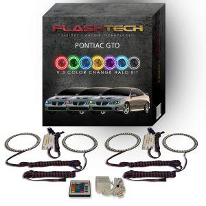 Pontiac GTO 2004-2006 V.3 Fusion Color Change LED Halo Headlight Kit with IR Remote