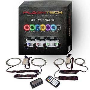Jeep Wrangler JL V.3 Fusion Color Change Headlight & LED Halo Fog Light Kit 2018-2019 V.3 Fusion Color Change LED Halo Headlight and Fog light Kit with Colorfuse RF Remote