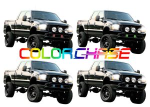 Ford 250 / Ford F350 ColorChase LED Halo Fog Light Kit 2001-2004
