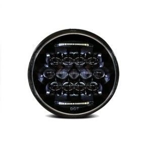 7" Round Headlight 7030 Assembly - Single with White DRL Installed