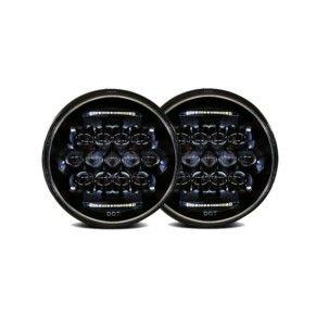 7030 7" Round Headlight Assembly -  White DRL