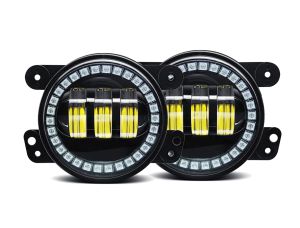 4" Round 4030 Fog Light Assembly with V.3 Fusion Color Change Halos Installed