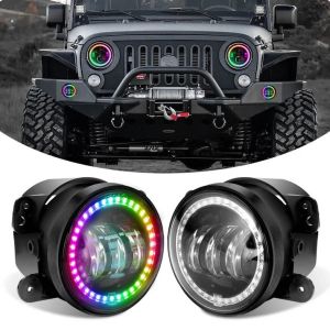 Flashtech 4" RGB Chasing Fog Lights for Wrangler JK, JL, Gladiator JT (12V Only)