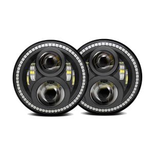 7' Round Head Light Assembly with V.3 Fusion Color Change Halos Installed