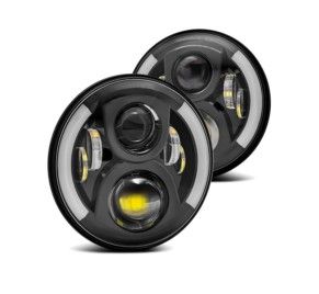 7050 7" Round Headlight Assembly - Switchback Halos