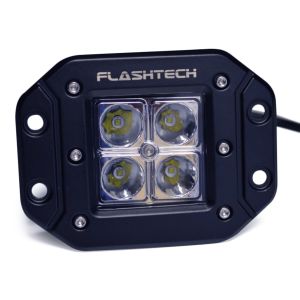 12w LED Cube Fog Light: 4 LED Recessed Mount Black