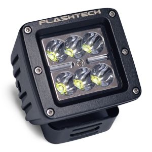 18w LED Cube Fog Light: 6 LED Standard Mount Black