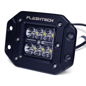 18w LED Cube Fog Light 6 LED Recessed Mount Black