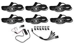6 Piece V.3 Fusion Color Change LED Rock light Kit - Keyfob RF Controller