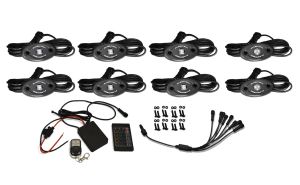 8 Piece V.3 Fusion Color Change LED Rock light Kit - Dual Waterproof RF Controller