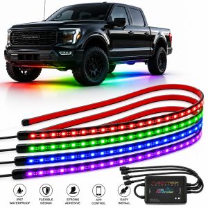 V.3 Fusion Color Change LED Underbody Kit: 54" Length - Waterproof Colorfuse App Controller