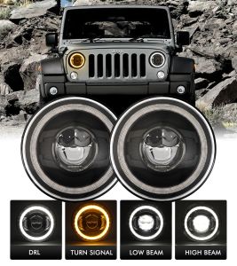 Flashtech Ignite7™ | 7" LED Headlights with Switchback DRL Halo