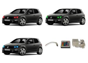 Volkswagen Golf (Facotry HID) 2010-2013 V.3 Fusion Color Change LED Halo Headlight Kit with IR Remote