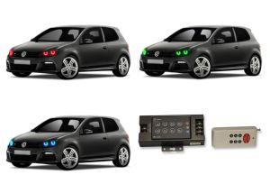 Volkswagen Golf (Facotry HID) 2010-2013 V.3 Fusion Color Change LED Halo Headlight Kit with RF Remote