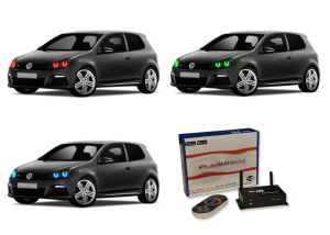 Volkswagen Golf (Facotry HID) 2010-2013 V.3 Fusion Color Change LED Halo Headlight Kit with Wifi Remote
