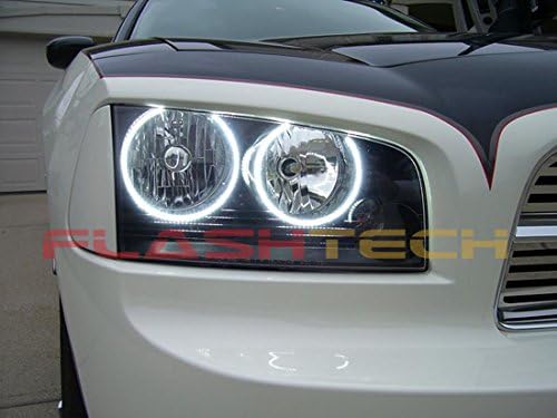 dodge charger with flashtech white led halo rings installed 