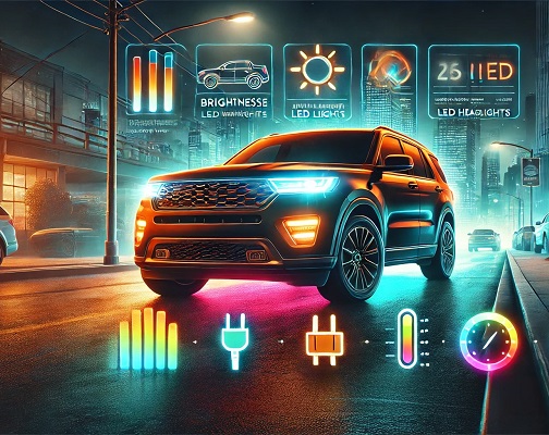 ford explorer with upgraded flashtech led headlights